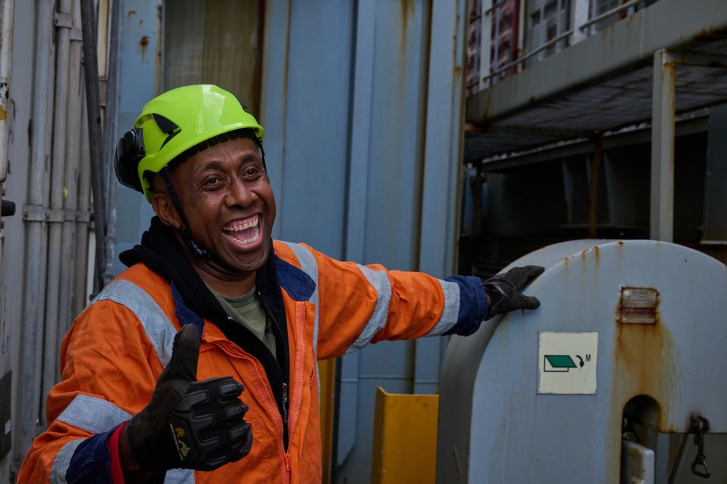 Port of Auckland staff member on the wharf