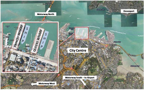 Cruise map for Port of Auckland