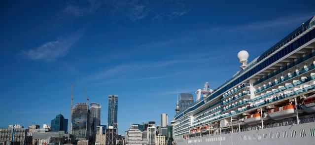 Cruise ship docked at Port of Auckland